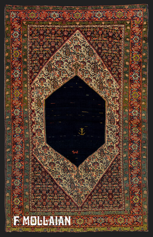 Teppich Persischer Antiker Senneh Seiden Kettfaden Wolle/Seide n°:99091954